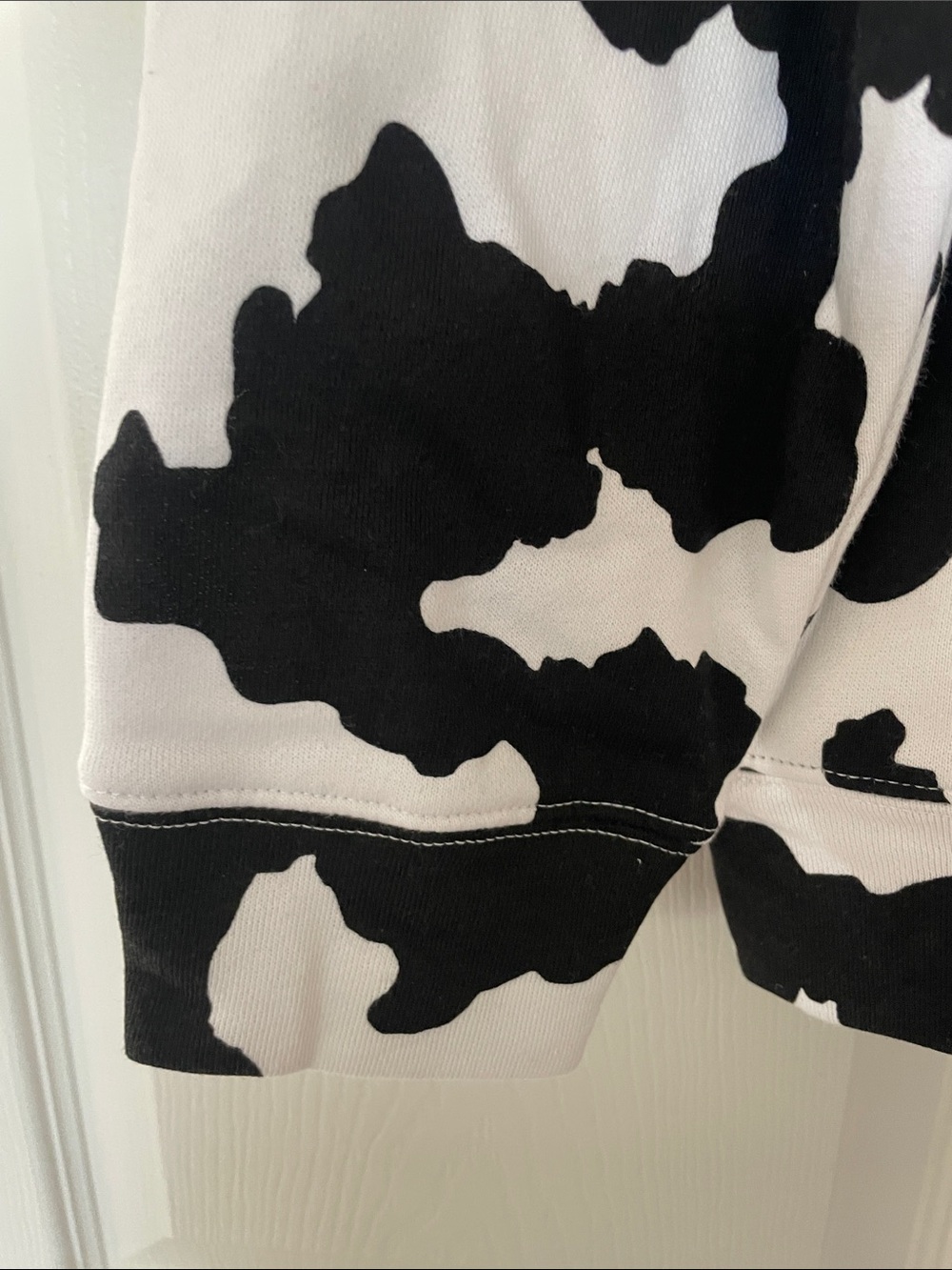 Charles River /Williams College Black & White Cow Print Quarter-Zip Sweatshirt - Picture 6 of 10